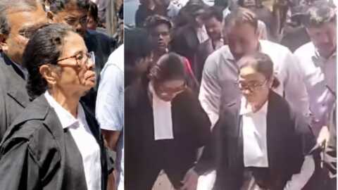 రూటు మార్చిన బెంగాల్ మాజీ సీఎం మమత..! న్యాయవాదిగా న్యాయస్థానానికి మాజీ సీఎం..