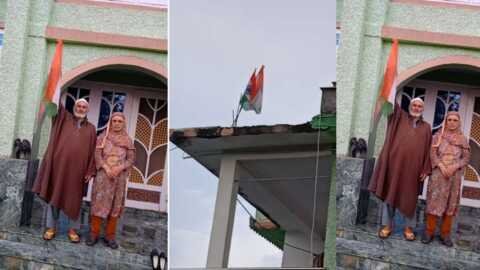 కశ్మీర్‌లో ఆసక్తికర పరిణామం..టాప్ టెర్రరిస్ట్ ఇంటిపై రెపరెపలాడిన మువ్వన్నెల జెండా..!
