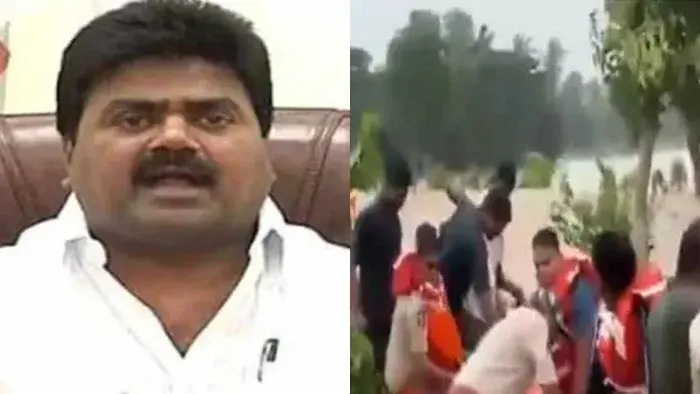 వరదనీటిలో కొట్టుకుపోయిన ఎమ్మెల్యే కూన రవికుమార్, జిల్లా కలెక్టర్, ఎస్పీ.. కాపాడిన ఎన్డీఆర్ఎఫ్..
